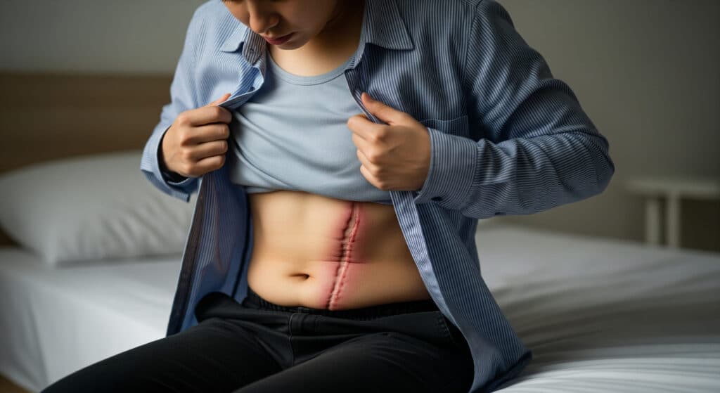 Dano estético na barriga (cicatriz)